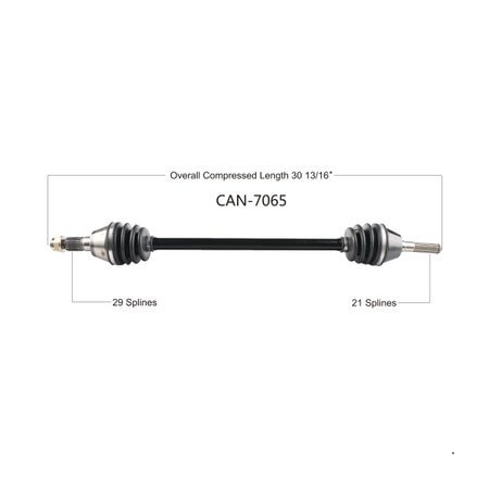 Wide Open OE Replacement CV Axle CAN AM FRONT LEFT X3 900/DS/XDS TURBO/R 18-20 CAN-7065